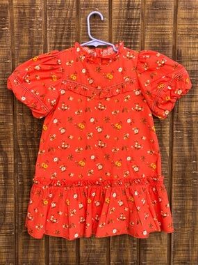 Janie And Jack Orange Floral Dress